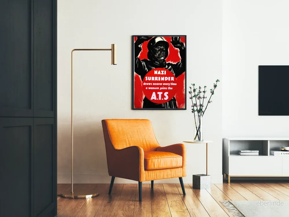 Vintage propagandaposter för krig - Surrender Nazi ATS - Bild 2