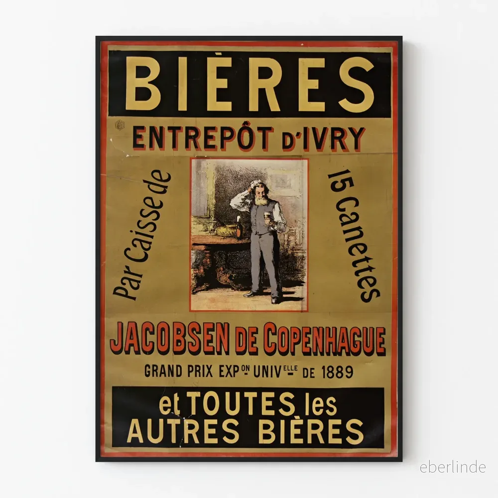 Vintageposter för Ölbryggen i Ivry Jacobsen från Köpenhamn