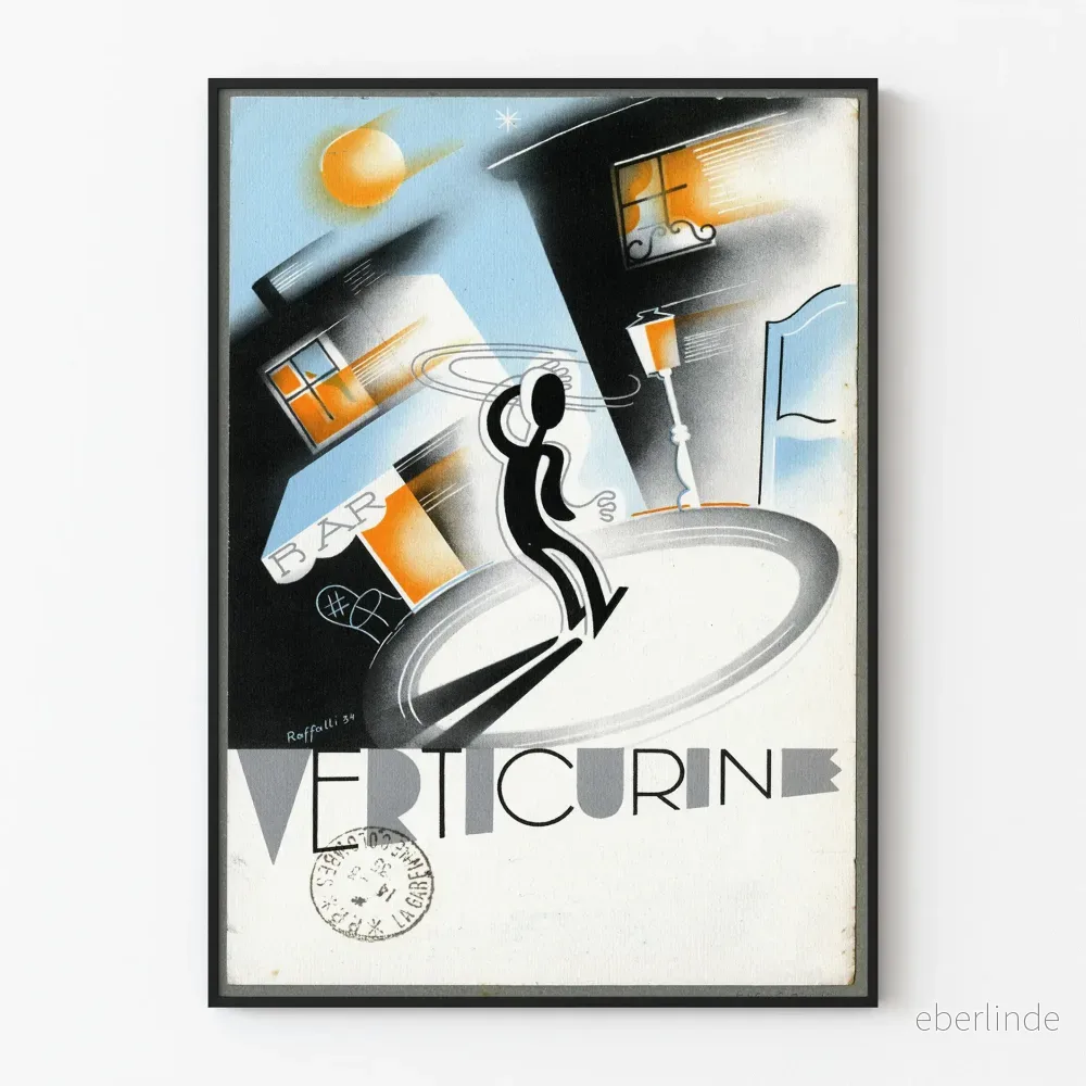Art Déco vintage poster Verticurine – Retro väggdekoration Art Déco vintage poster Verticurine – Retro väggdekoration