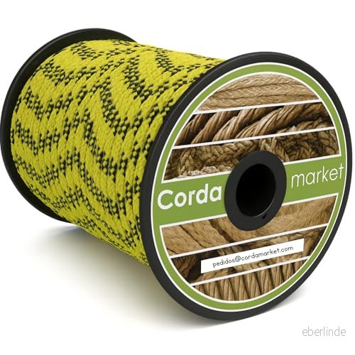 CORDAMARKET 8mm Dricka rep, Vuxna Unisex, Gul Fluor, 50mts 8422680111937