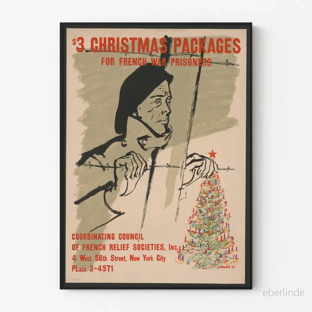 Vintage affisch för insamling till franska krigsfångar