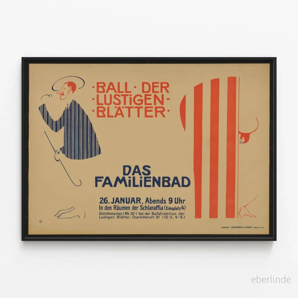 Original vintageposter Ball der Lustigen Blätter - Das Familienbad