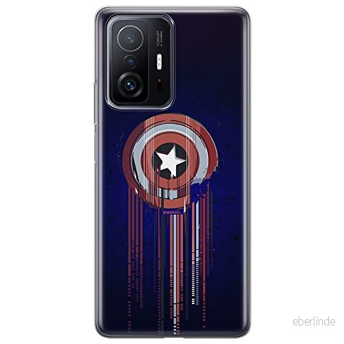 ERT GROUP mobiltelefonfodral för Xiaomi 11T 5G / PRO originalt och officiellt licensierat Marvel mönster Captain America 017, fodral tillverkad av TPU plast 5904805554421