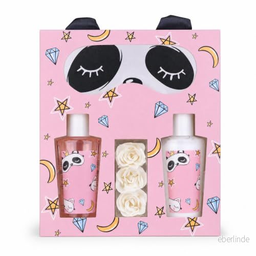 accentra presentset kvinnor Sweet Dreams skönhetsset med pandasovmask, duschgel, bodylotion & rosenbadkonfetti wellnessset för och flickor födelsedagar speciella tillfällen 4015953692178