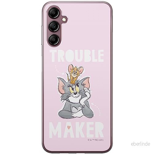 ERT GROUP mobiltelefonfodral för Samsung A14 4G/5G originalt och officiellt licensierat Tom & Jerry mönster 006 optimalt anpassad till formen på mobiltelefonen, fodral tillverkad av TPU plast 5905511826710