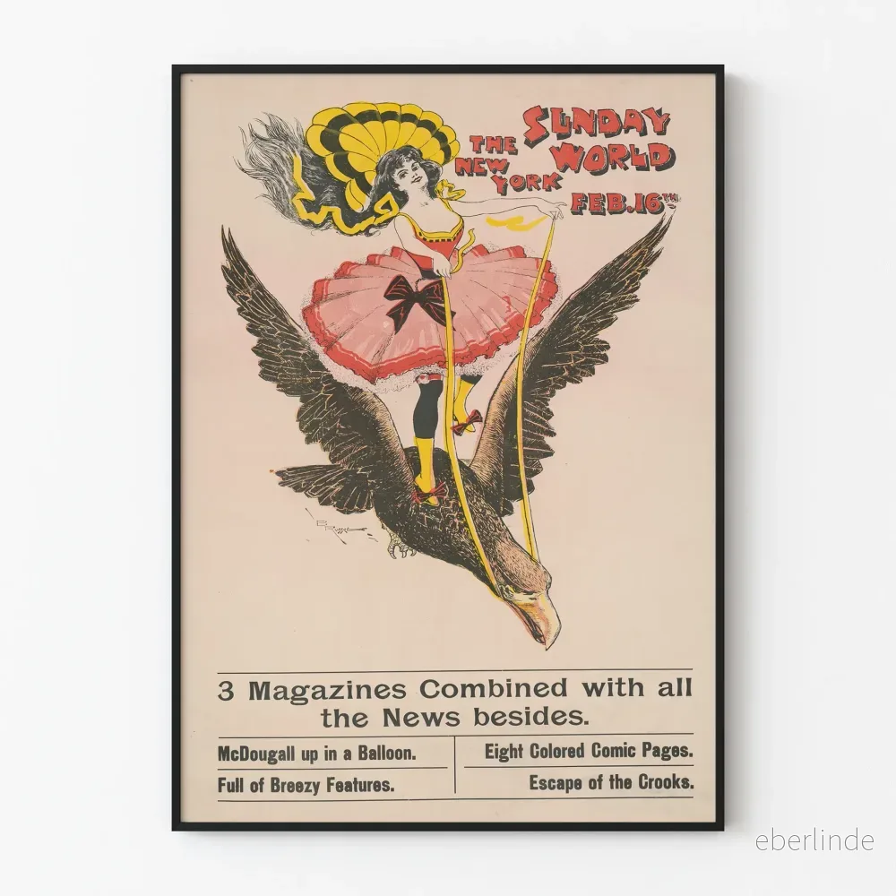 Vintageposter The New York Sunday World – 16 februari Vintageposter The New York Sunday World – 16 februari