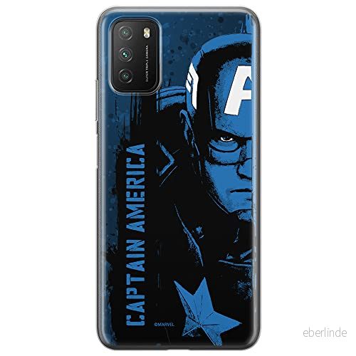 ERT GROUP mobiltelefonfodral för Xiaomi REDMI 9T originalt och officiellt licensierat Marvel mönster Captain America 010 optimalt anpassad till formen på mobiltelefonen, fodral tillverkad av TPU plast 5904805604461