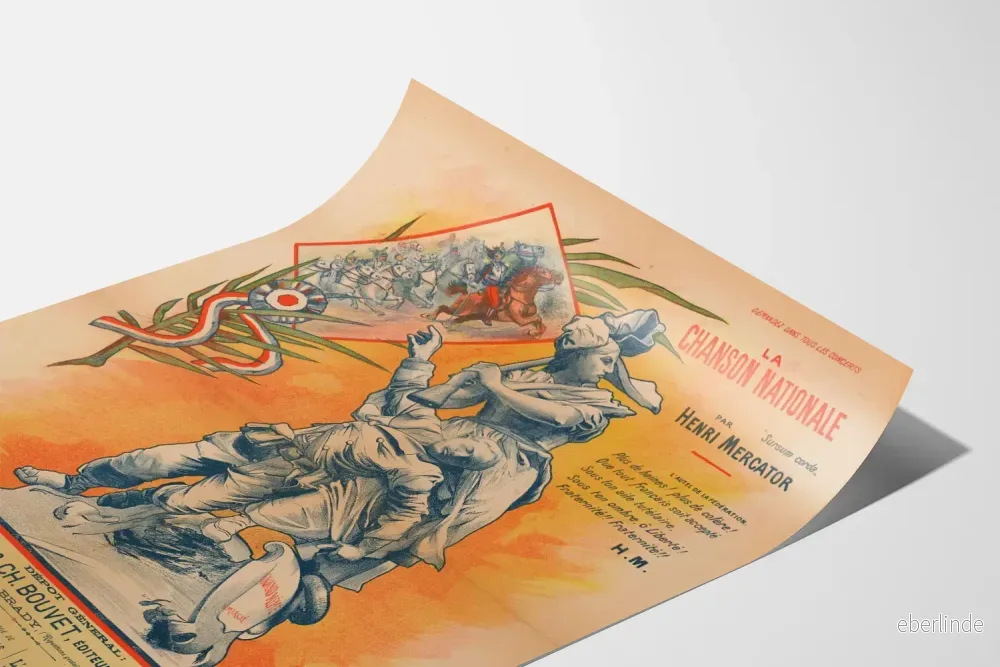 Gammal poster La Chanson Nationale av Henri Mercator - Bild 3