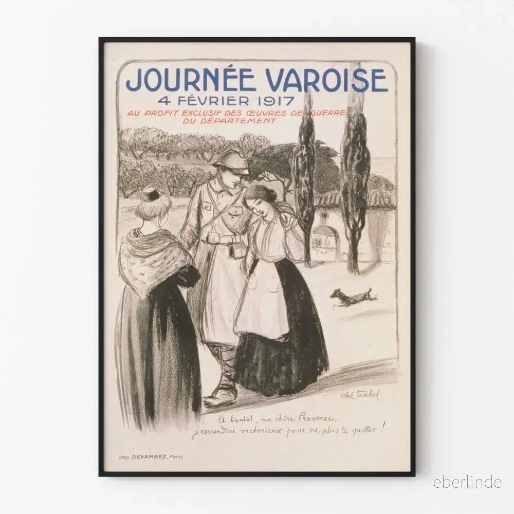 Vintageposter från Varoise-dagen 1917 - Historisk väggdekoration