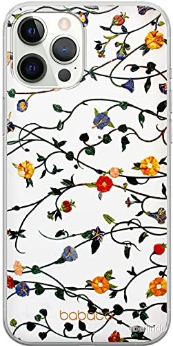 ERT GROUP mobiltelefonfodral för Apple Iphone 12/12 PRO originalt och officiellt licensierat Babaco mönster Flowers 008 Vit anpassad till formen på mobiltelefonen, fodral tillverkad av TPU plast 5903537991078