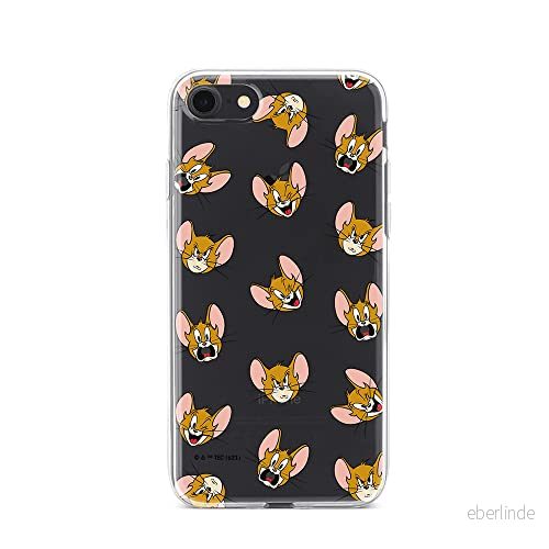 ERT GROUP mobiltelefonfodral för Apple Iphone 7/8/ SE 2/ 3 originalt och officiellt licensierat Tom and Jerry mönster 008 Vit anpassad till formen på mobiltelefonen, gedeeltelijk transparant 5904805264047