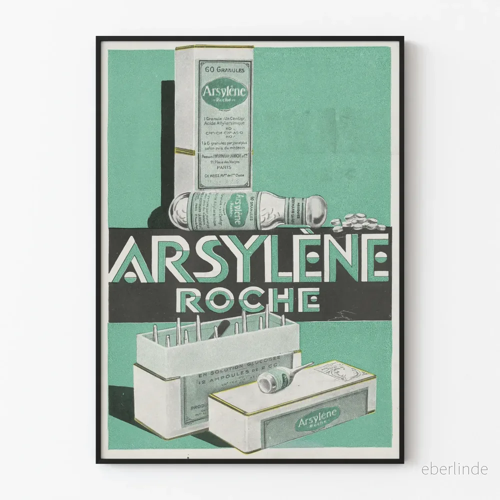 Vintage reklamposter Arsylène Roche väggdekoration Hälsa