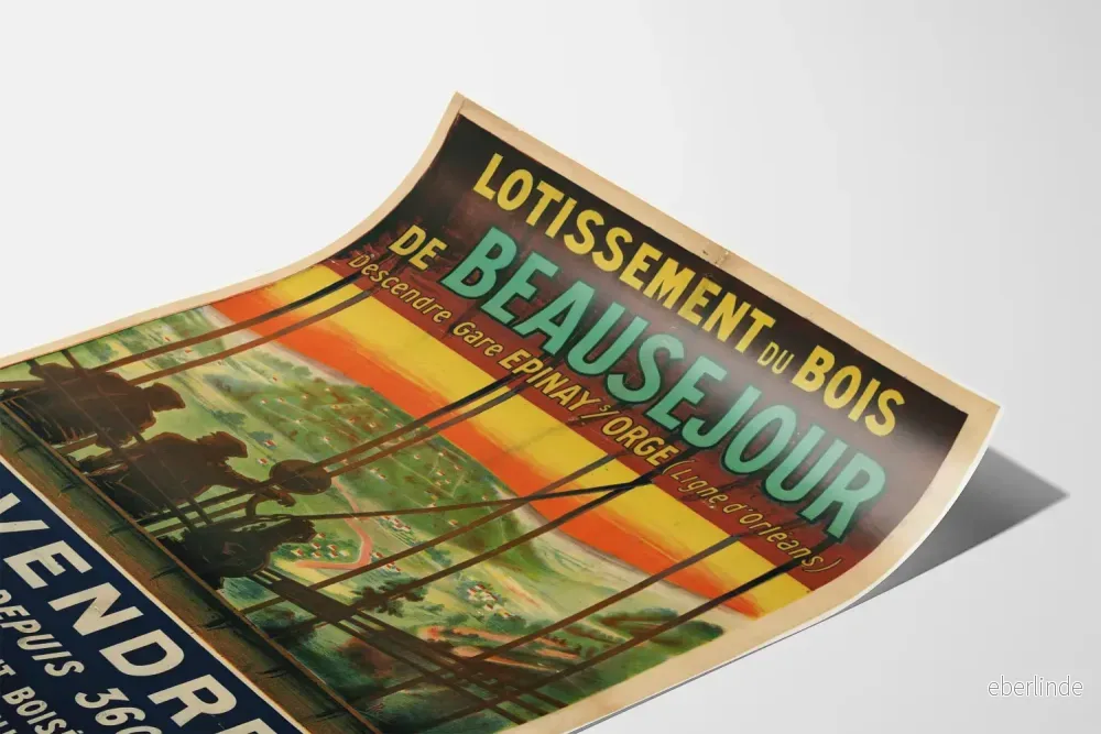 Vintageposter av Lotissement du Bois de Beausejour – Retro väggdekoration - Bild 3