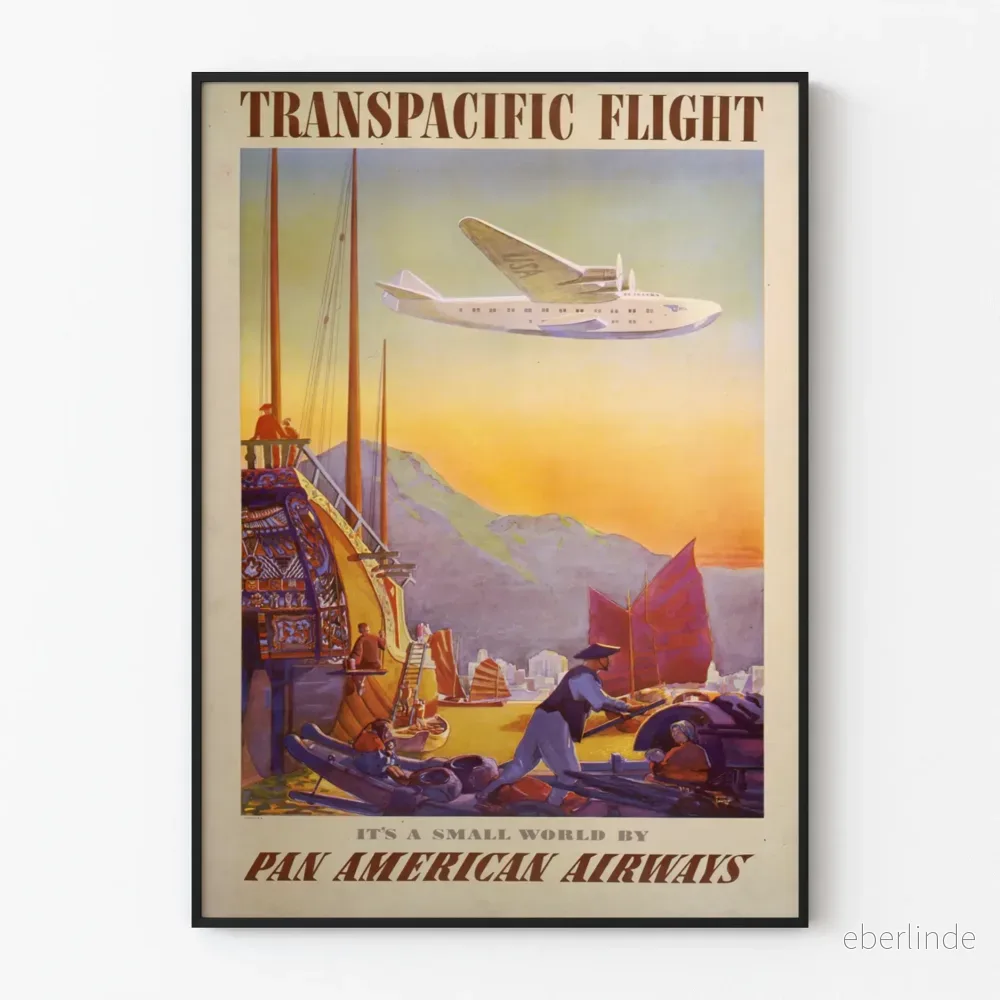 Vintageposter av Transpacific Flight av Pan American Airways