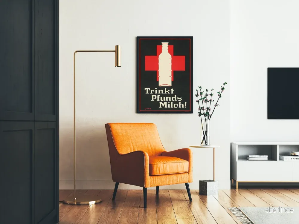Vintageposter Trinkt Pfunds Milch - Retro väggdekoration - Bild 2