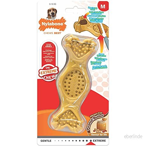 Nylabone 984720EU Hundben för fyllning med godis, jordnötssmör smak tuggben tuggande hundar upp till 16 kg 18214847205