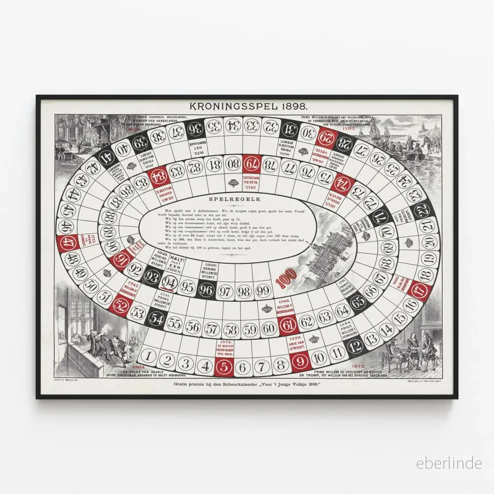 Vintageposter Kroningsspel 1898 – Nederländska historiens spel Vintageposter Kroningsspel 1898 – Nederländska historiens spel
