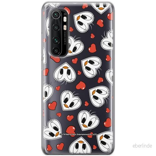 ERT GROUP mobiltelefonfodral för Xiaomi MI NOTE 10 Lite originalt och officiellt licensierat Looney Tunes mönster Tweety 018 anpassad till formen på mobiltelefonen, gedeeltelijk transparant 5905795122188