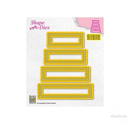 Nellie's Choice Shape Die Stansmall Etiketter 8 Cuttings och Skärschabloner på von 5 x 1,5 cm bis 8,6 2,1 för Korttillverkning, Pyssel, Scrapbooking, Hantverk Lämplig Stansmaskiner 8720512090307