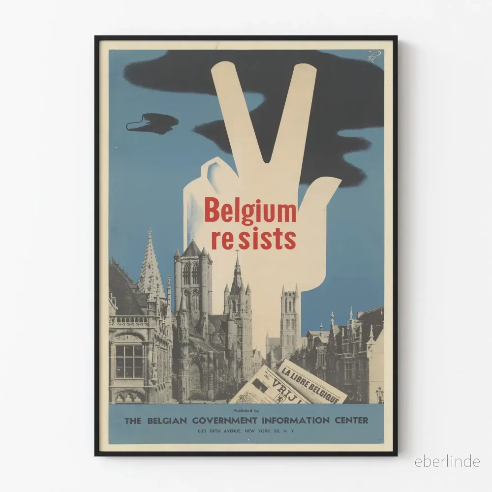Vintageposter Belgien Resists - Historisk Väggdekoration