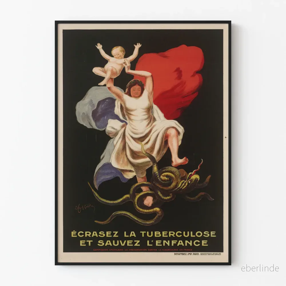 Vintageposter: Krossa tuberkulos och rädda barndomen Vintageposter: Krossa tuberkulos och rädda barndomen
