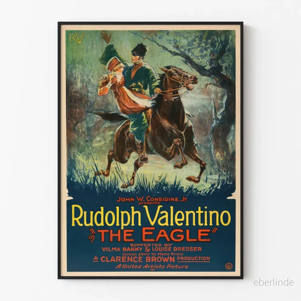 Vintage dekorativ poster "The Eagle" med ryttare och ryttarinna