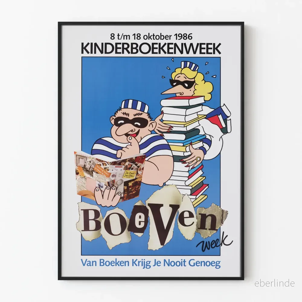 Vintageposter Kinderboekenweek 1986 specialutgåva Bödlarvecka
