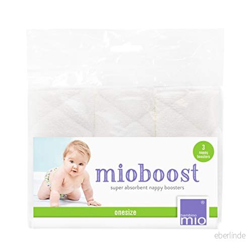 Bambino Mio, Mioboost klassisk platt blöjinsats för att maximera absorptionsförmågan, vit, (3 pack med 2) 5060324884347
