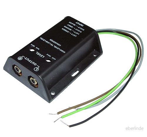 Audioproject A111 High Low Adapter subwoofer Converter för bil radio slutsteg RCA till högtalarkabel kontakt förstärkare hi nivå justerbar 4260403391112