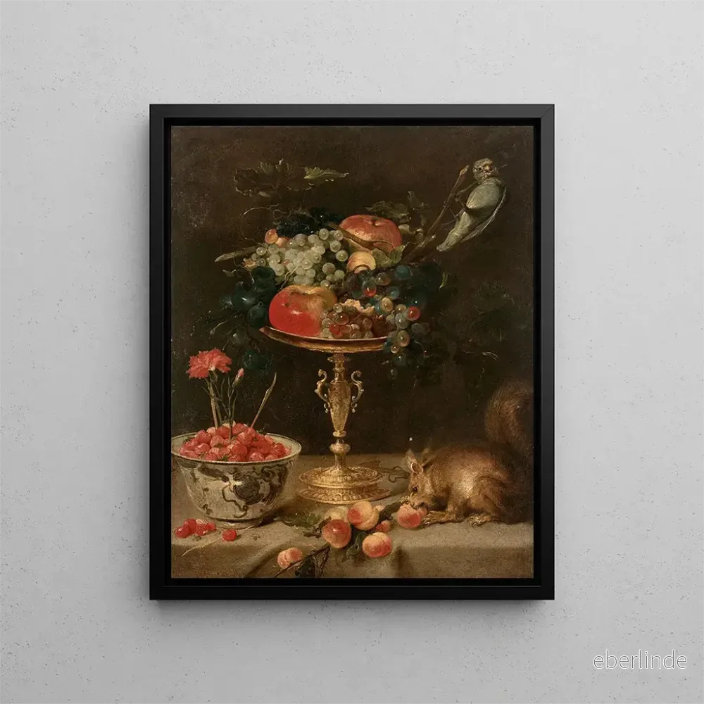 Målning Composition la tazza et l'écureuil - Frans Snyders | Konsttryck