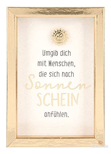 Depesche 11625 010 bildram med komplimang, dekorativ ram vackert ordspråk, ca, liten uppmärksamhet, guld, 8,4 x 5,8 1,9 cm 4010070594343
