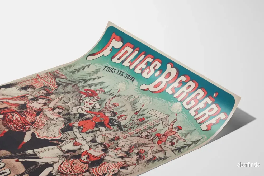 Retro affisch Folies Bergère Lycka till väggdekoration - Bild 3