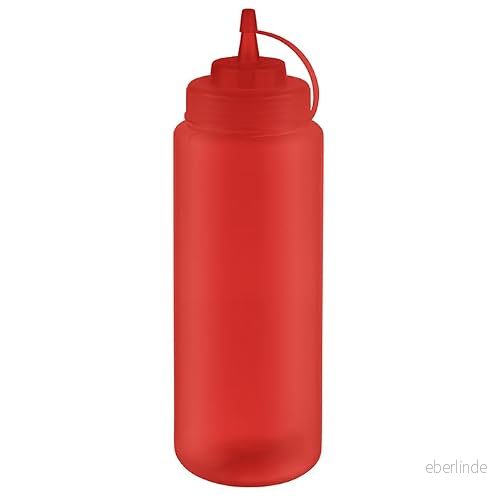 APS 93261 klämflaska, Ø 8 cm, höjd 26,5 1 025 ml, polyeten, röd, med skruvlock och lock 4004133932616
