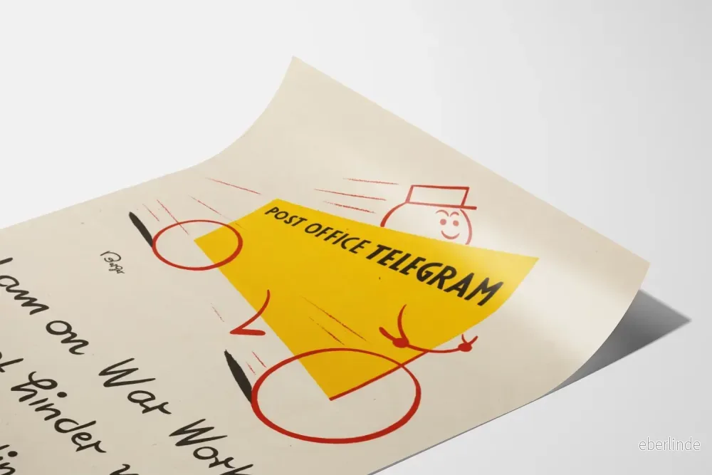 Vintage affisch för postkontorets telegram - Retro väggdekoration - Bild 3