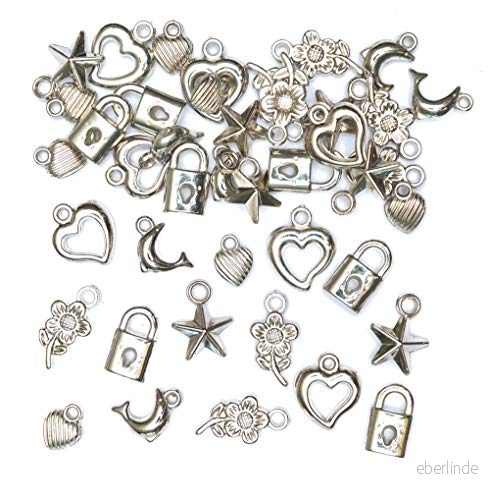 Baker Ross EF887 silverfärgade smyckeshänge för barn pyssel bra tillbehör (90 stycken) 5051174051782