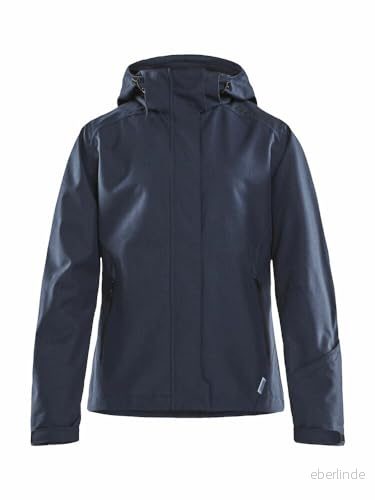 Craft MOUNTAIN Jacka Damvinterjacka L Dark Navy Melange Vind och vattentät Hög krage avtagbar huva Regnjacka för kvinnor Skidjacka Vandringsjacka 7318573213561
