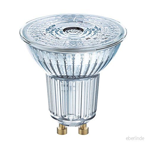 OSRAM LED reflektorlampor med GU10 sockel energibesparande, lång livslängd 15 000 H, strålvinkel 36 , kall vit PAR16 50 4,3 W/4000 K i 5 pack 4058075608054
