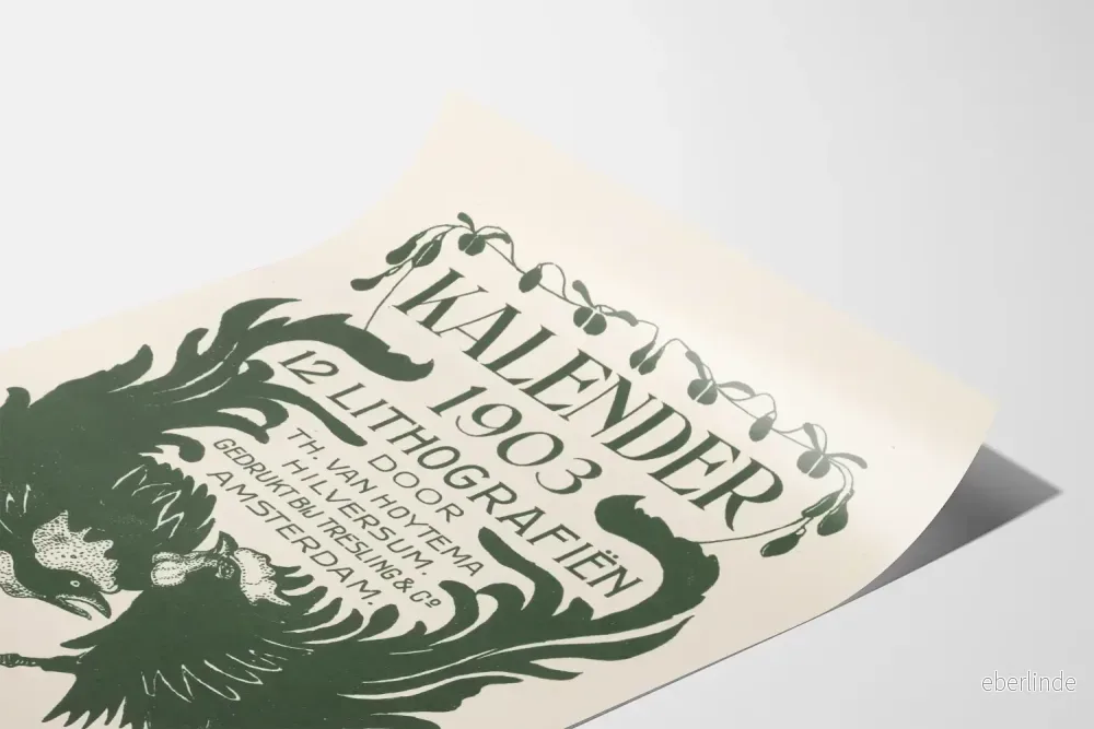 Vintage litografisk poster kalender 1903 för väggdekoration - Bild 3