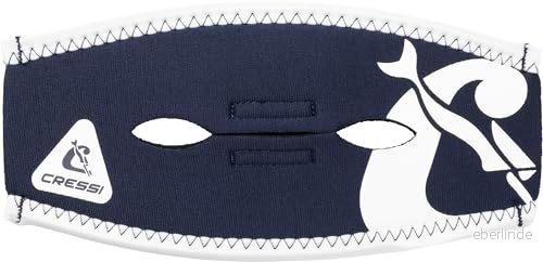 CRESSI ponny svans neo mask remskydd_blå marinblå/vit neopren maskskydd för dykning och snorklingsmasker, blå marinblå/vit, en storlek, unisex vuxen 8022983209777