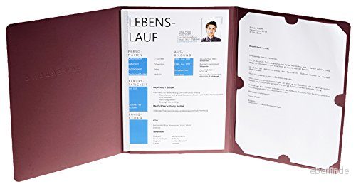 Exacompta 48608B reklammapp elegans (3 delad, med 1 klämskena, kapacitet upp till 30 ark, DIN A4, 21 x 29,7 cm) bordeaux 3130630486084
