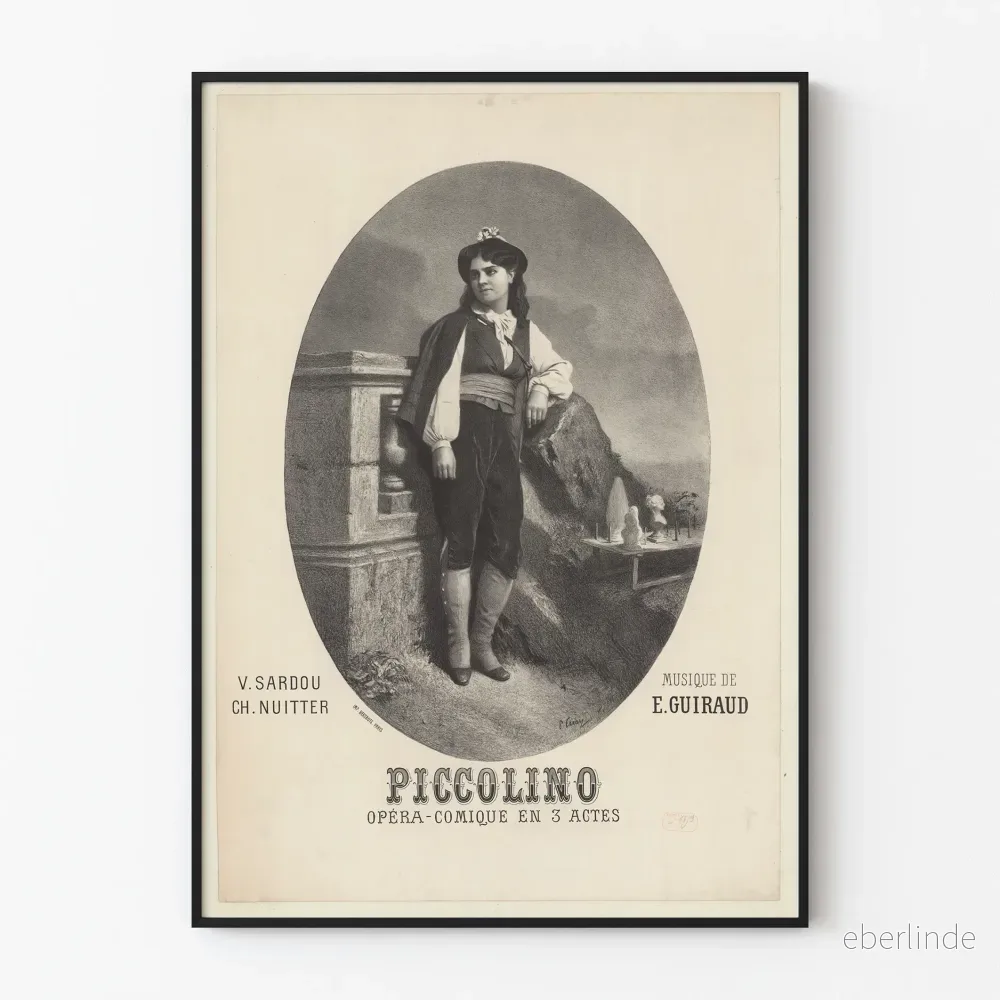 Vintageposter Piccolino Opéra-Comique i 3 akter