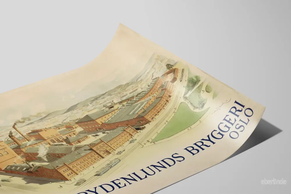 Vintageposter Frydenlunds Bryggeri Oslo - Industriell väggdekoration - Bild 2