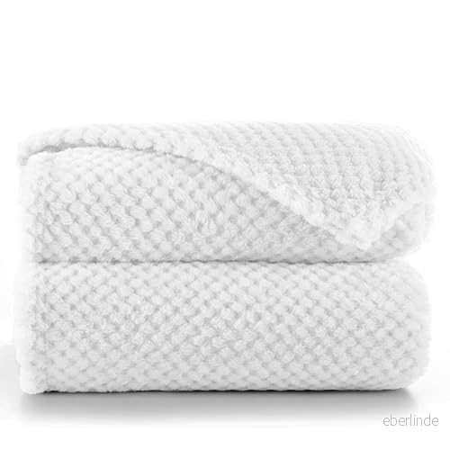 DecoKing gosig filt 150 x 200 cm vit mikrofiber levande överkast fleece mjuk skandinavisk stil Henry 5902232458978