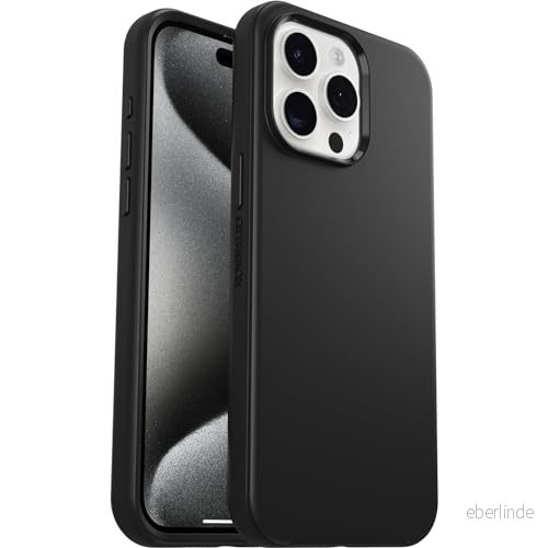OtterBox Symmetry skal för iPhone 15 Pro Max, stöttåligt, fallsäkert, skyddande tunt skal, testad till militärstandard x3, Svart 840304730223