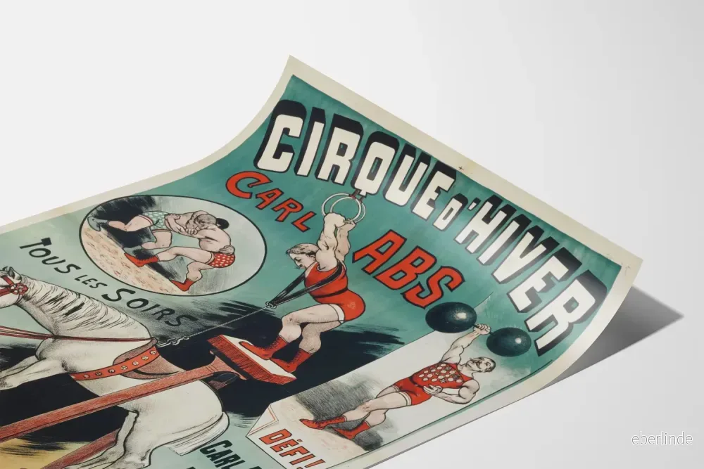 Vintage väggdekor Cirque d'Hiver Carl Abs - Poster med kraft och cirkus - Bild 3