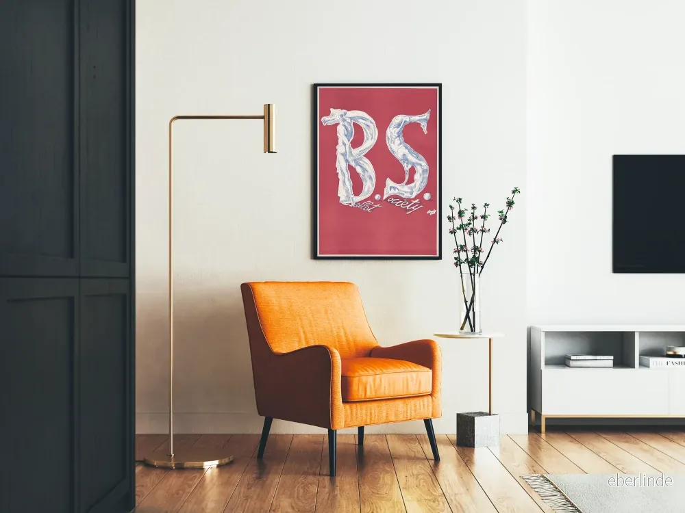 Väggdekorationsposter Ballet Society röd och blå - Bild 2