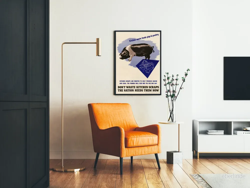 Vintageposter som uppmuntrar till att värdesätta köksavfall för att mata djur - Bild 2