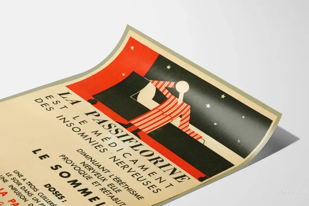Vintageposter La Passiflorine - Väggdekoration Retro Medicin Sömn - Bild 3