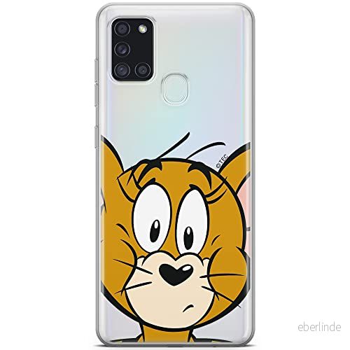 ERT GROUP mobiltelefonfodral för Samsung A21s originalt och officiellt licensierat Tom and Jerry mönster 002 optimalt anpassad till formen på mobiltelefonen, gedeeltelijk transparant 5903040260050