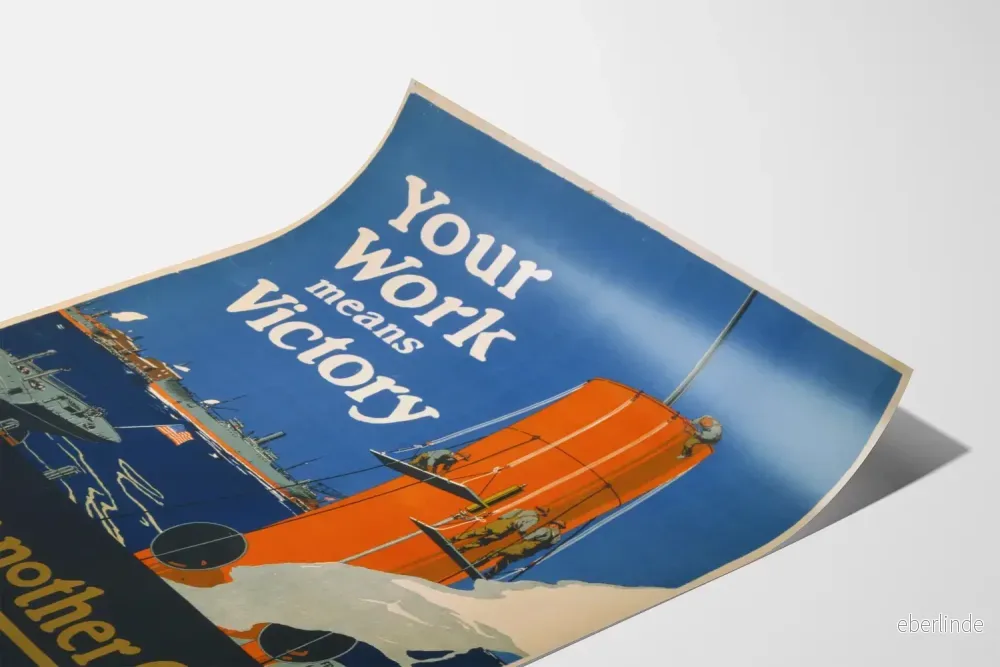 Vintageposter Your Work Means Victory - Industriell Väggdekoration - Bild 3